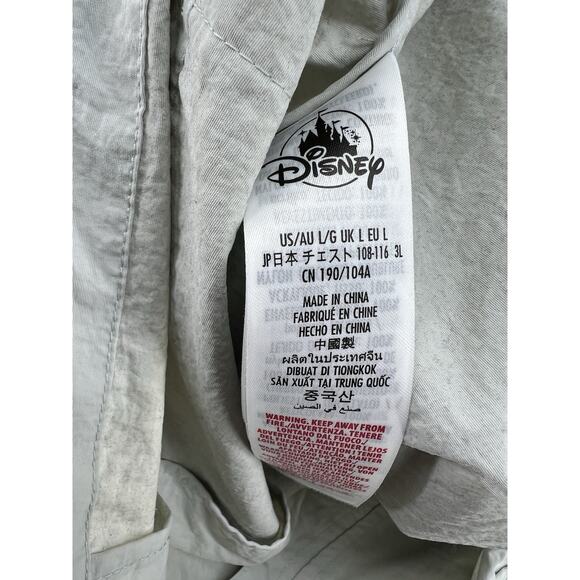 Disneyland Resort Windbreaker Jacket L Gray Blue Castle Graphic Hooded Zip Up - Picture 8 of 10